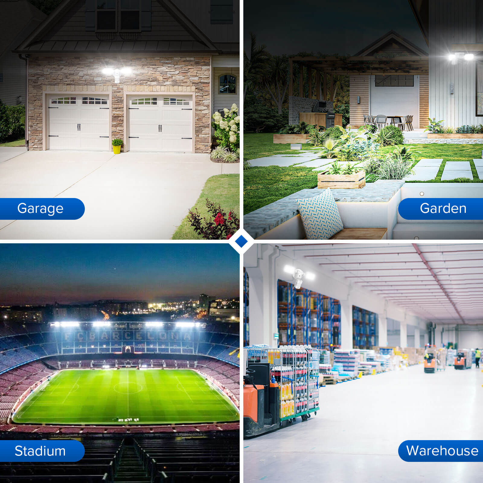 90W LED Security Light (Dusk to Dawn & Motion Sensor) is suitable for garage, garden, stadium and warehouse