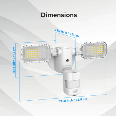 The dimensions of 90W LED Security Light With Remote Control.