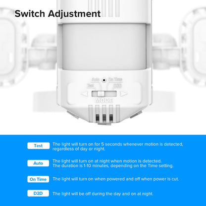 90W LED Security Light With Remote Control has 4 working modes,test,auto, on time and D2D.