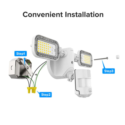 Installation of 90W LED Security Light With Remote Control.