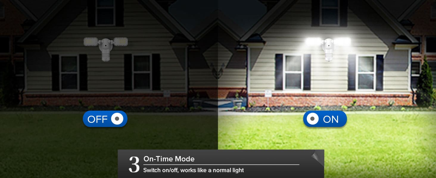 On-Time Mode: Switch on/off, works like a normal light.