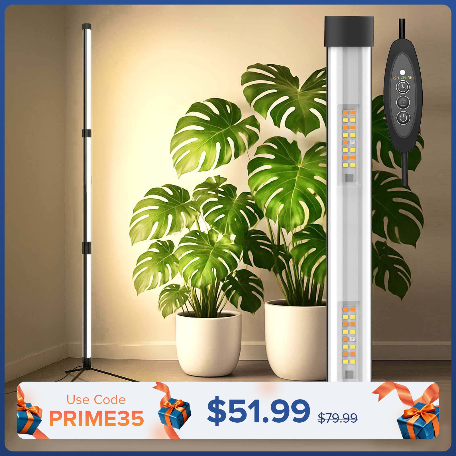 SANSI T10 55W LED Standing Grow Light (US/CA ONLY)