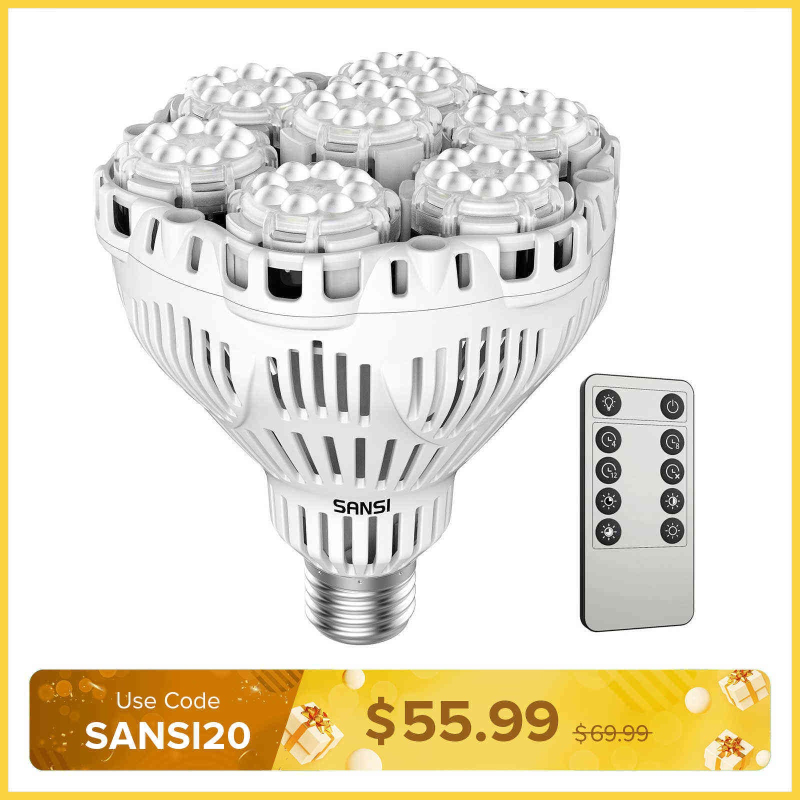 BR30 40W LED Grow Light Bulb With Remote Control (US ONLY)