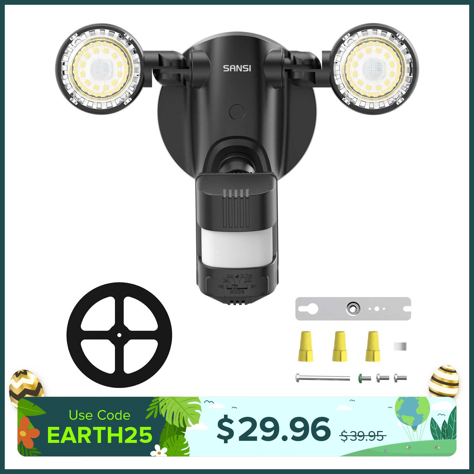 25W LED Security Light (Dusk to Dawn & Motion Sensor)(US/CA ONLY)