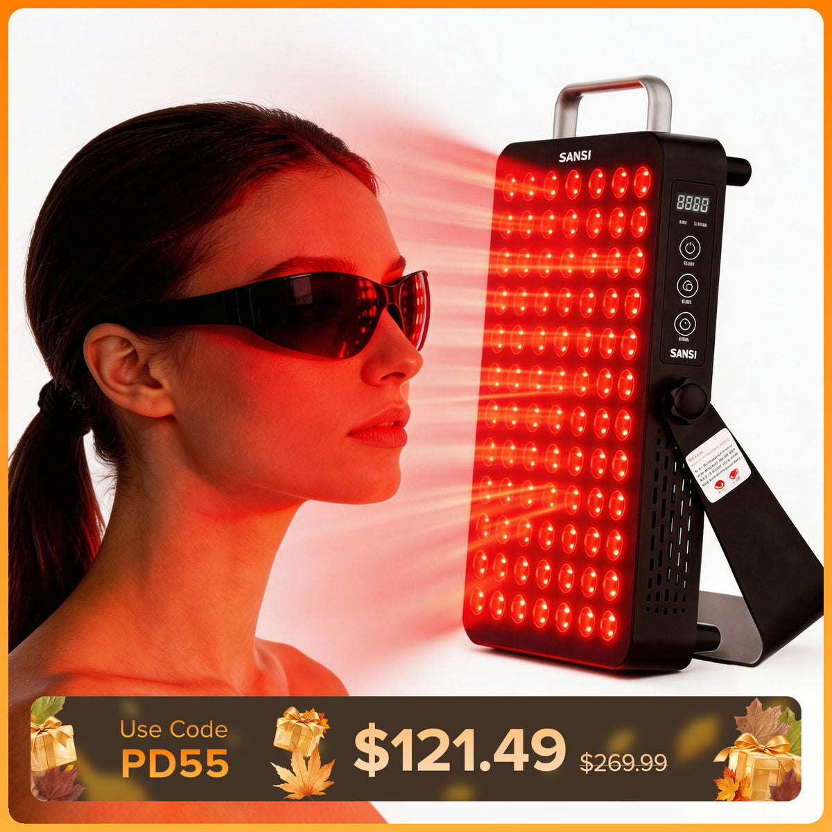 SANSI 120W Dual-Wavelength Red Light Therapy Panel(US/EU ONLY)