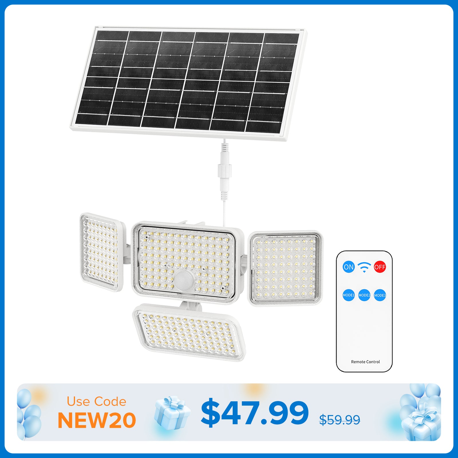 SANSI 12W LED Solar Security Light (Motion Sensor)