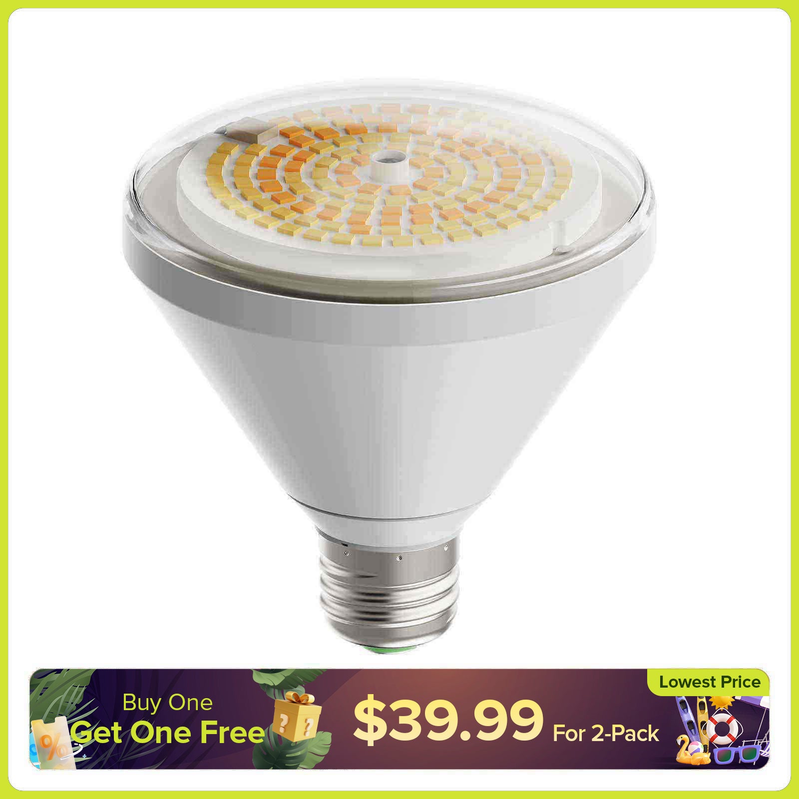 BR30 24W Waterproof LED Grow Bulb