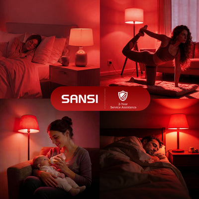 SANSI A21 9W 670nm Red Light Bulb for Sleep Therapy
