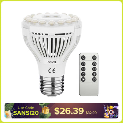 SANSI PAR20 4.5W LED Grow Light Bulb With Remote Control (EU/UK ONLY)