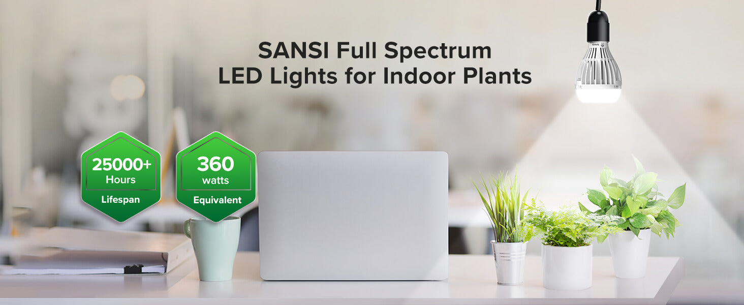 A21 24W LED Grow Light Bulb,SANSI Full SpectrumLED Lights for Indoor Plants.