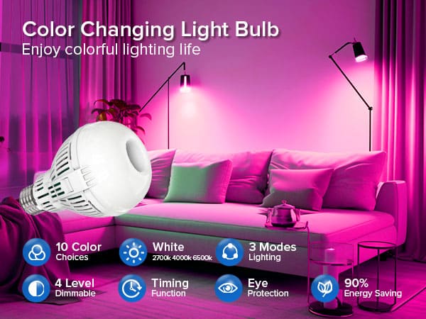 Color Changing Light Bulb In Room A21 18W RGB LED Light Bulb