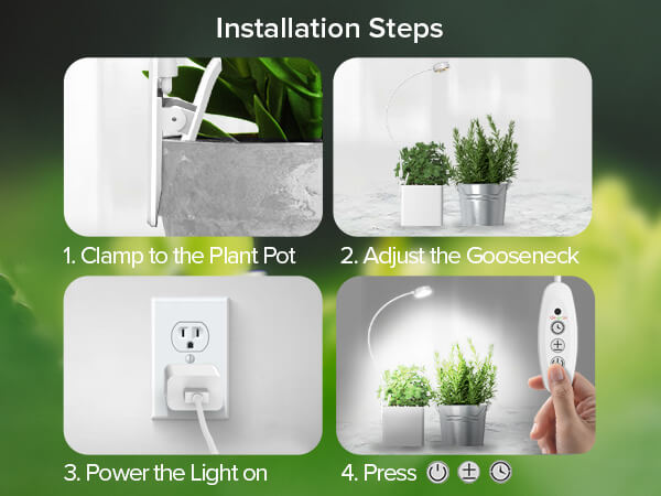 Pot Clip Led Grow Light Installation Steps.