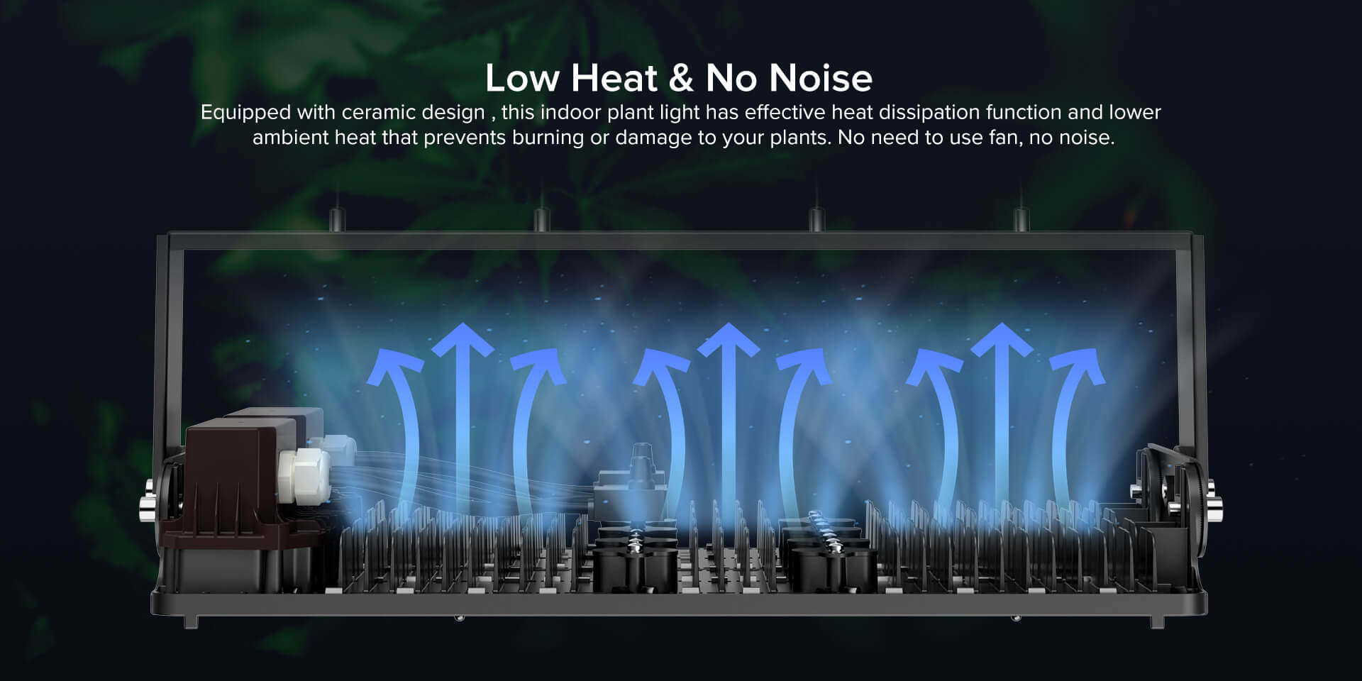 Dimmable 200W/400W led grow light is low heat and no noise