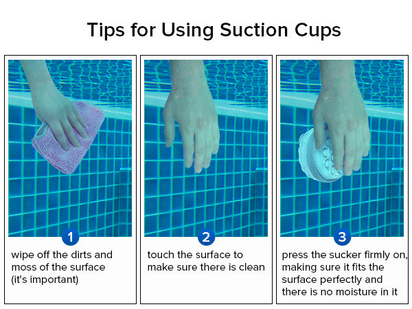 Tips for using, first wipe off the direct, touch the surface then press the sucker firmly