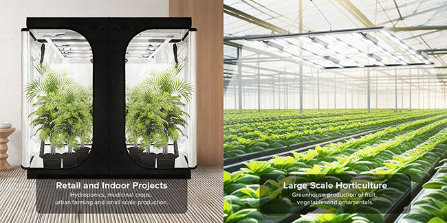 Wide applications：Retail and Indoor Projects，Large Scale Horticulture.