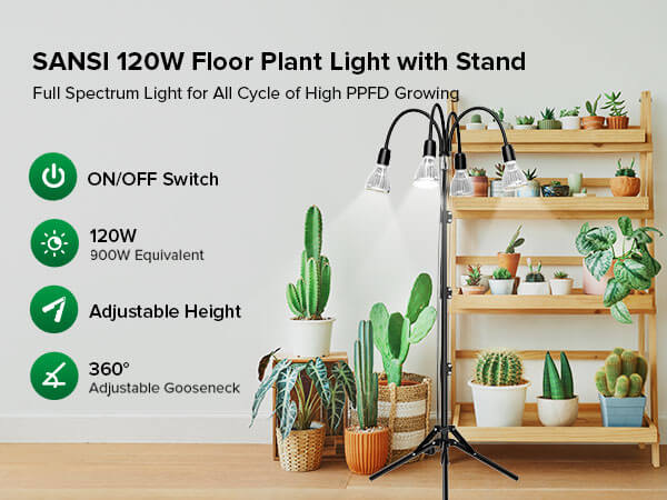 SANSI 120W Floor Plant Light with Stand.