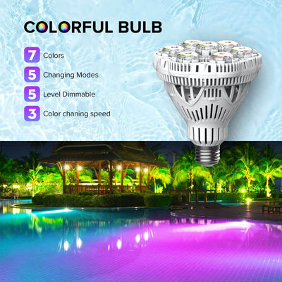 Lampadina LED RGB per piscina BR30 da 30 W (SOLO USA)