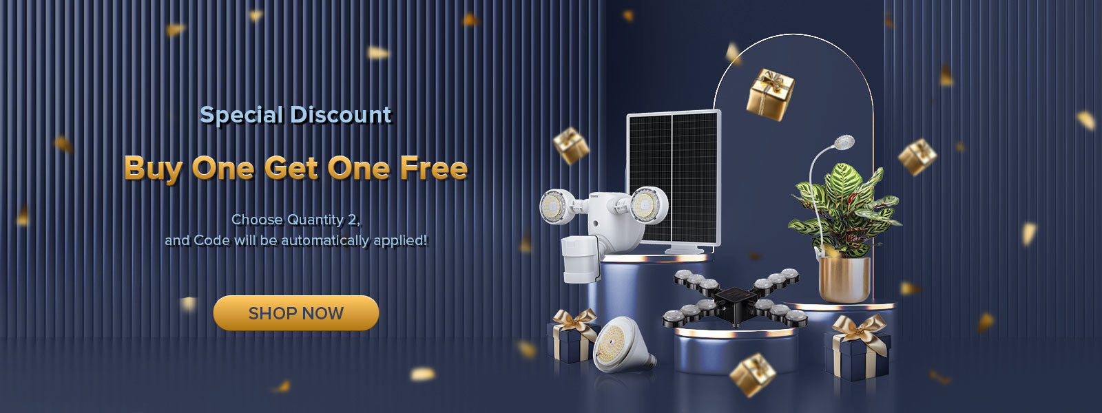 SPECIAL DISCOUNT-Buy One Get One Free on Limited Lights,Choose Quantity 2, and Code will be automatically applied.