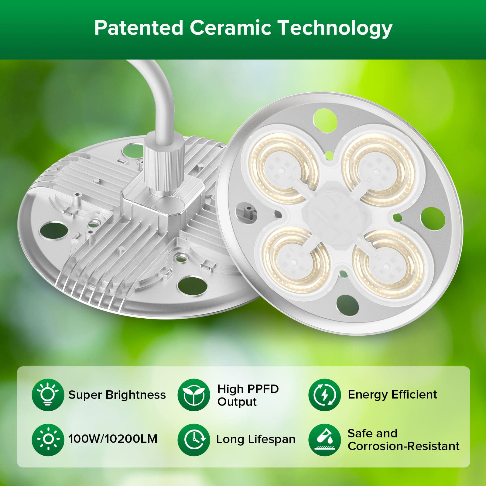 SANSI Tall Standing Grow Light With patented ceramic technology, resulted in super brightness,energy efficient, long lifespan, safe and corrosion-resistant.