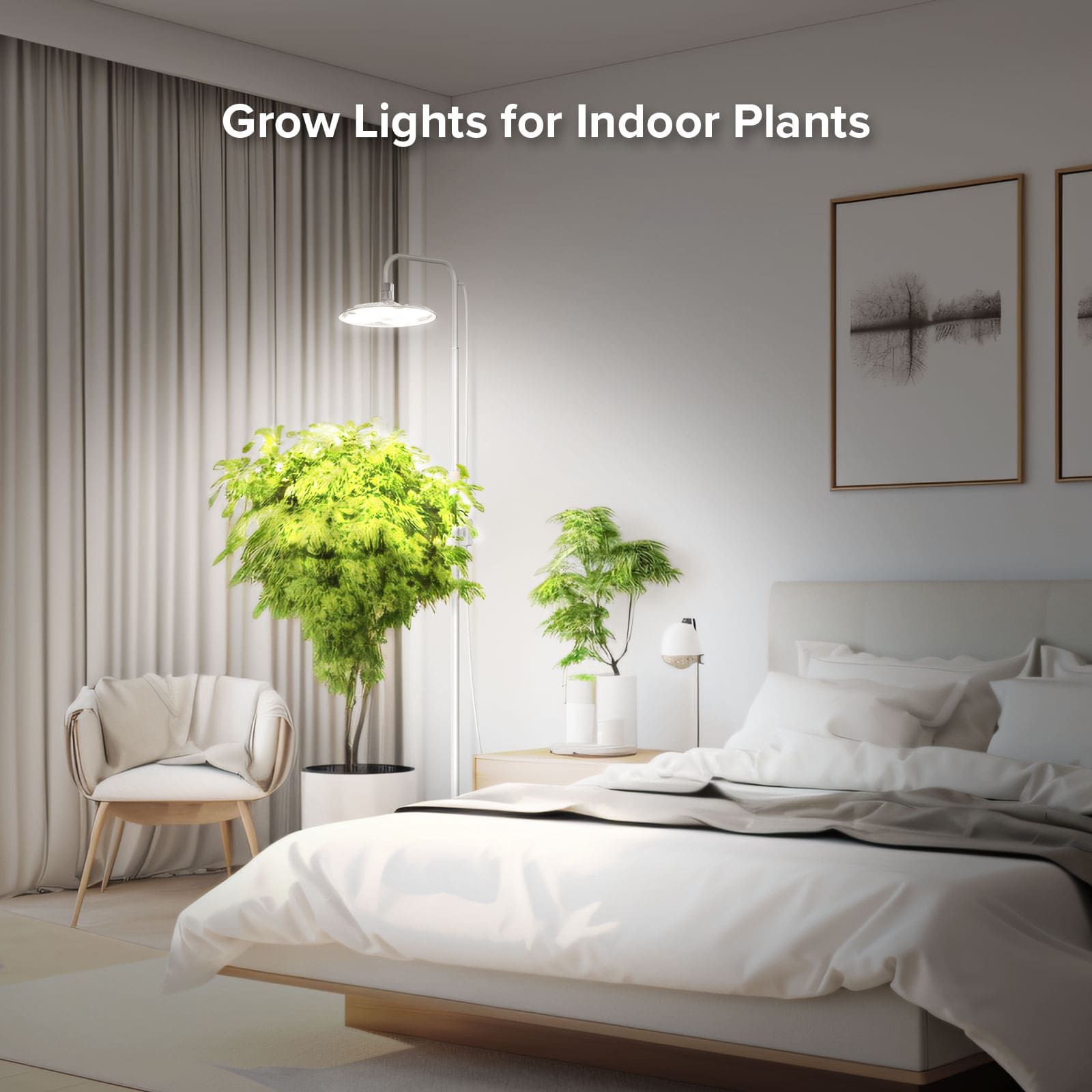 SANSI Tall Standing Grow Light for indoor plants.