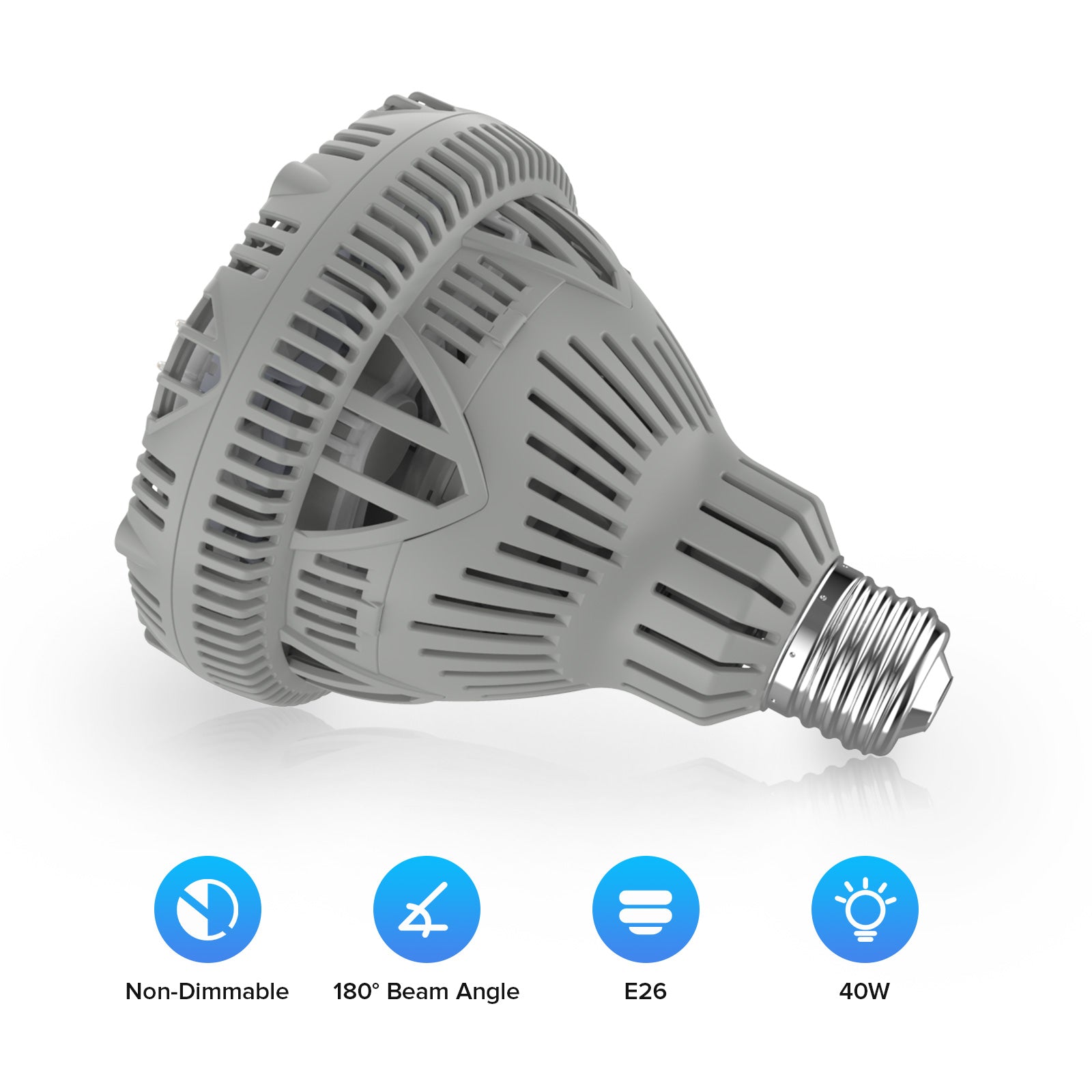 SG BR30 40W Warehouse Led Light Bulb,Non-Dimmable,180°Beam Angle,E26 socket,40W.
