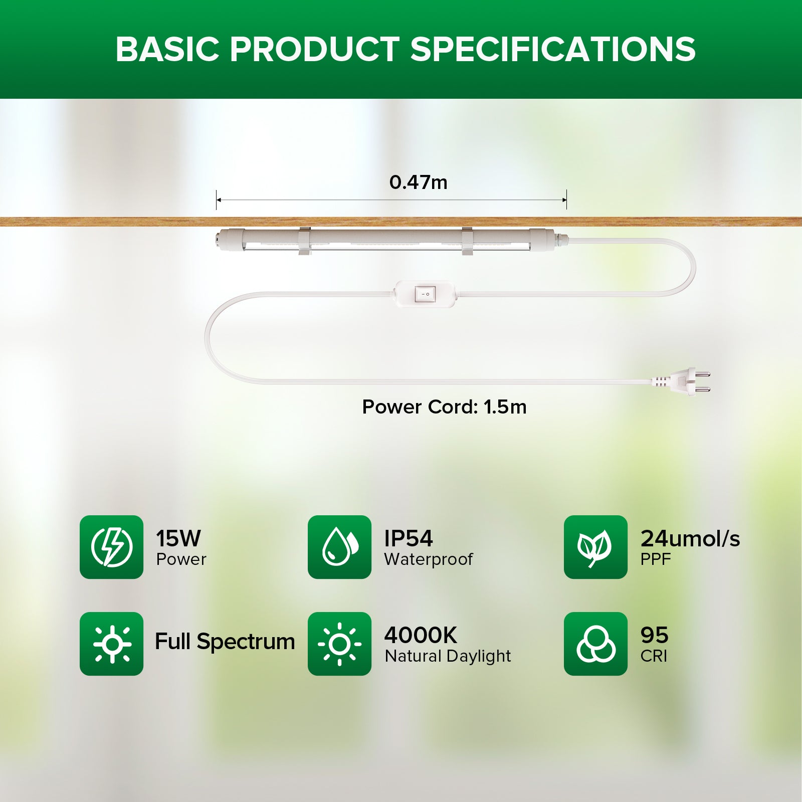 SANSI T8 15W LED Grow Light (EU ONLY)- Indoor Plant Growth – SANSI