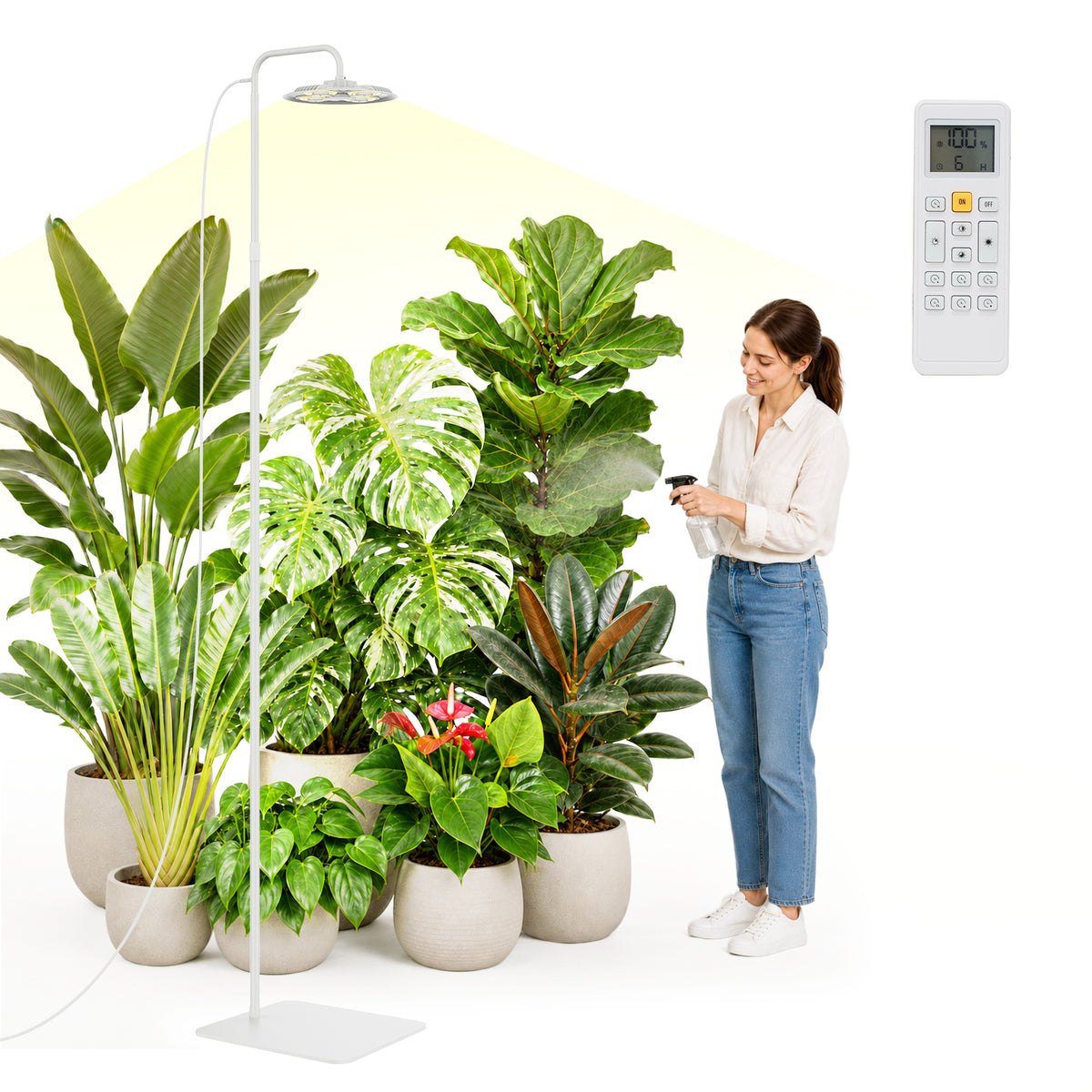 SANSI 125W Tall Standing Grow Light With Remote Control (US/CA ONLY)