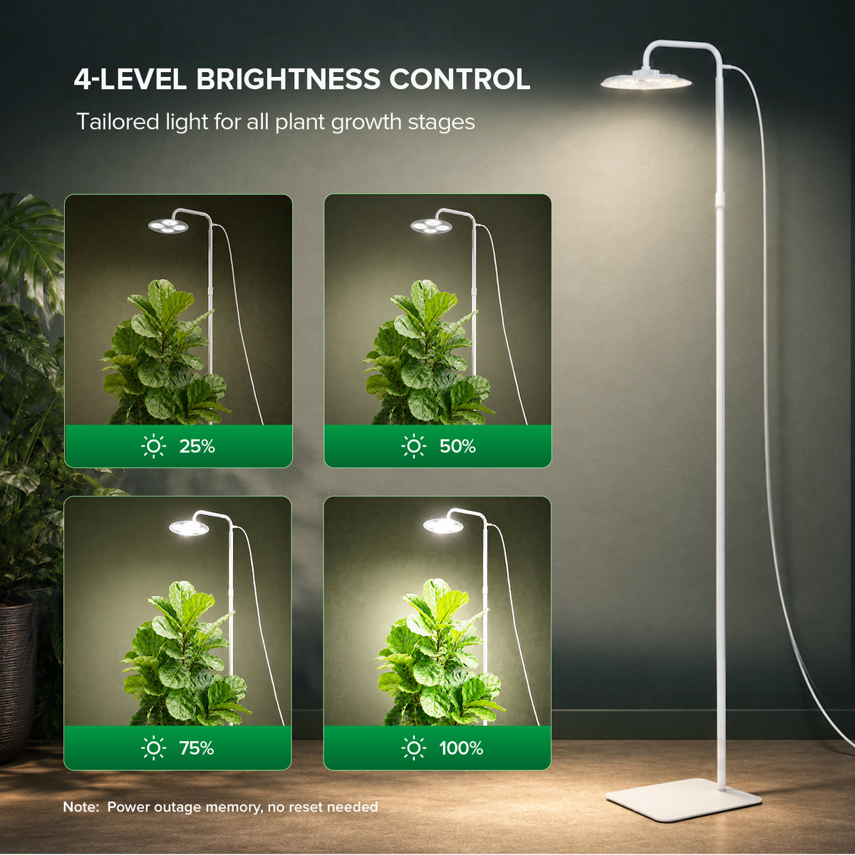 SANSI 100W Tall Standing Grow Light With Remote Control (US/CA ONLY)