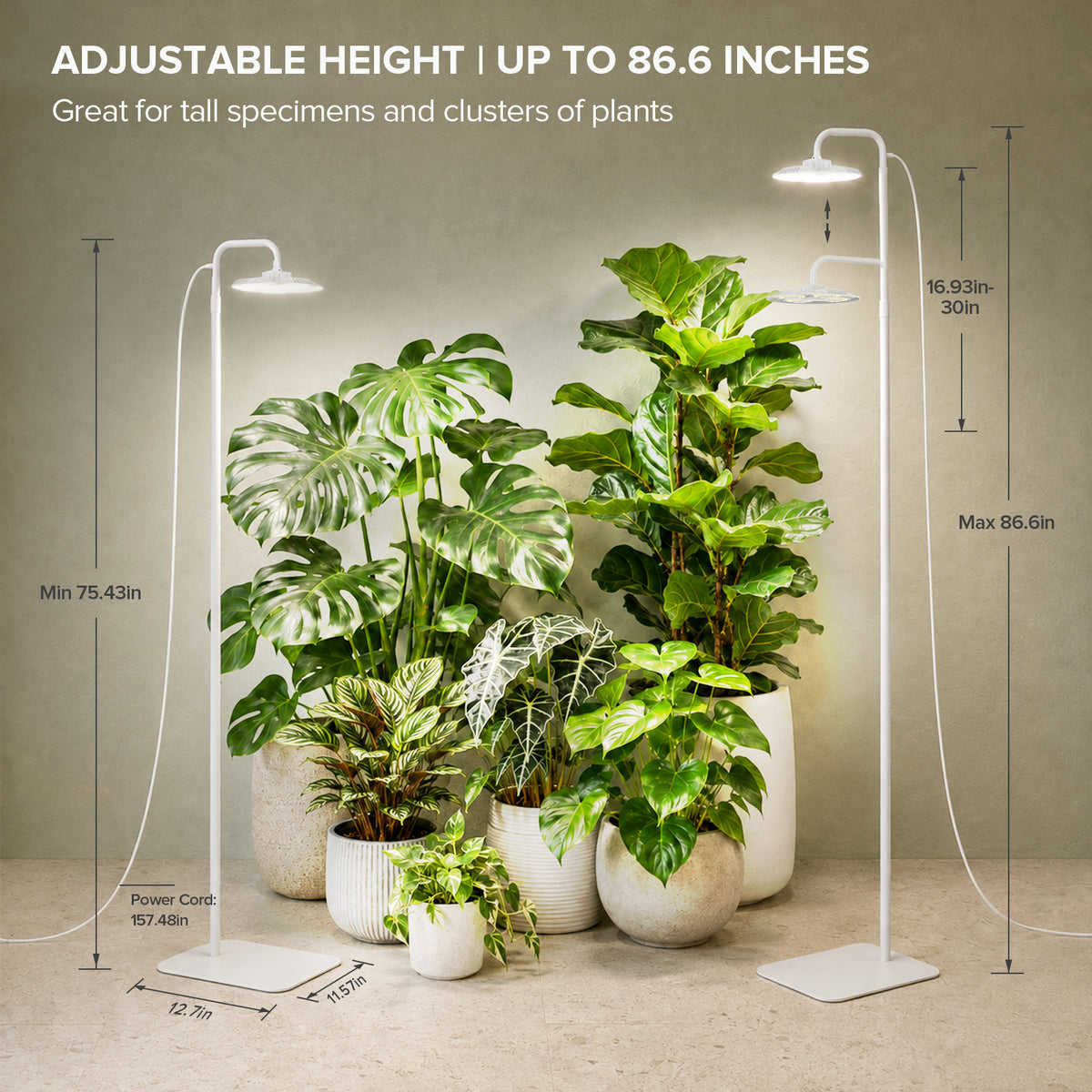 SANSI 100W Tall Standing Grow Light With Remote Control (US/CA ONLY)