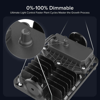 Dimmable 70W LED Grow Light for indoor plants has 0%-100% dimmable, Ultimate Light Control Faster Plant Cycles Master the Growth Process. 