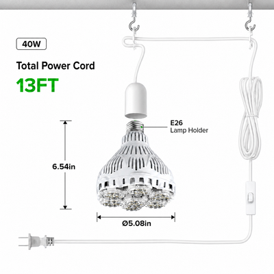 SGLEDs BR30 40W Hanging Grow Light Bulb with Remote Control(US ONLY)