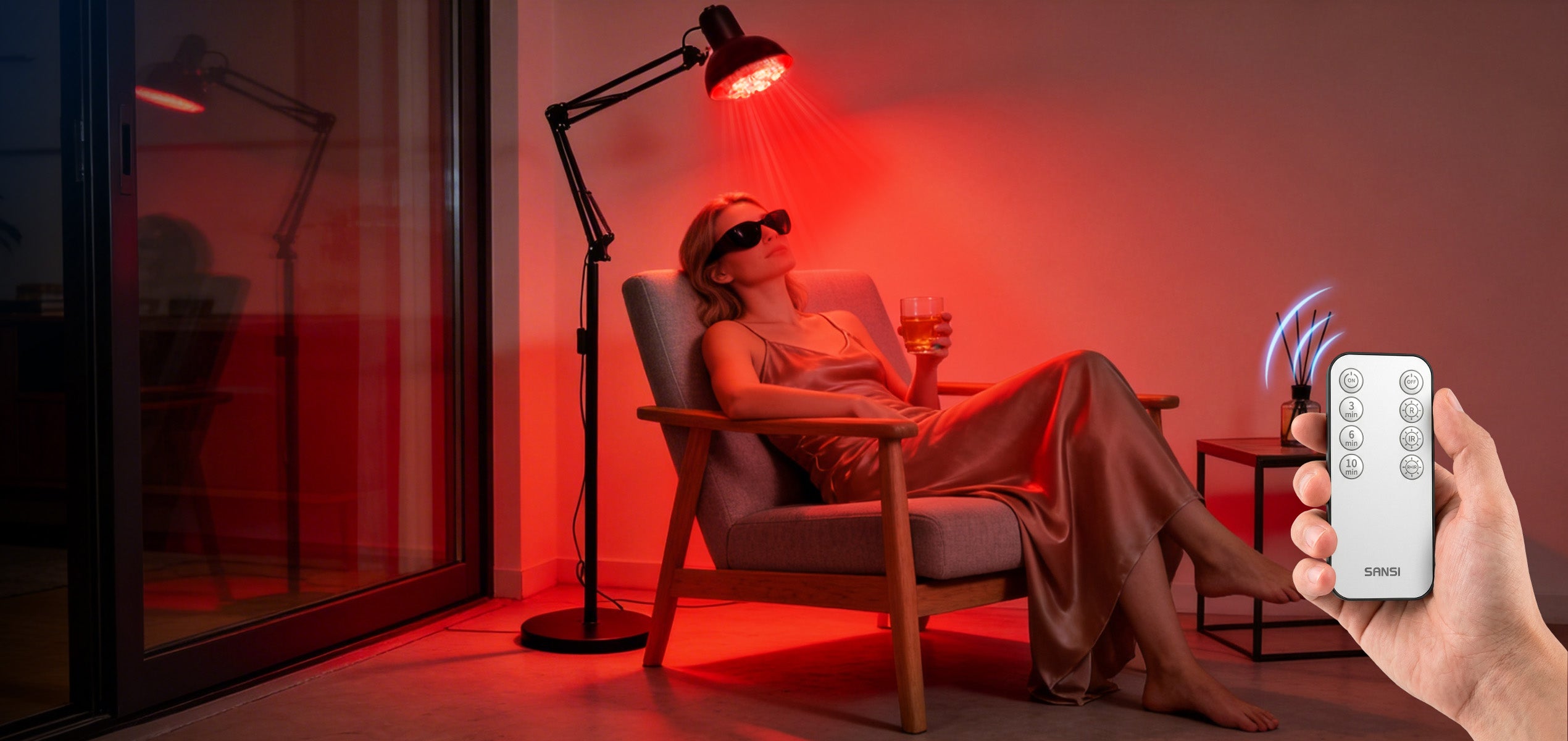 SANSI 32W Red Light Therapy for Body Face with Adjustable Stand