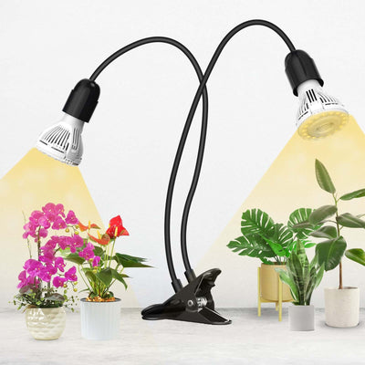 20W Adjustable 2-Head Clip-on LED Grow Light