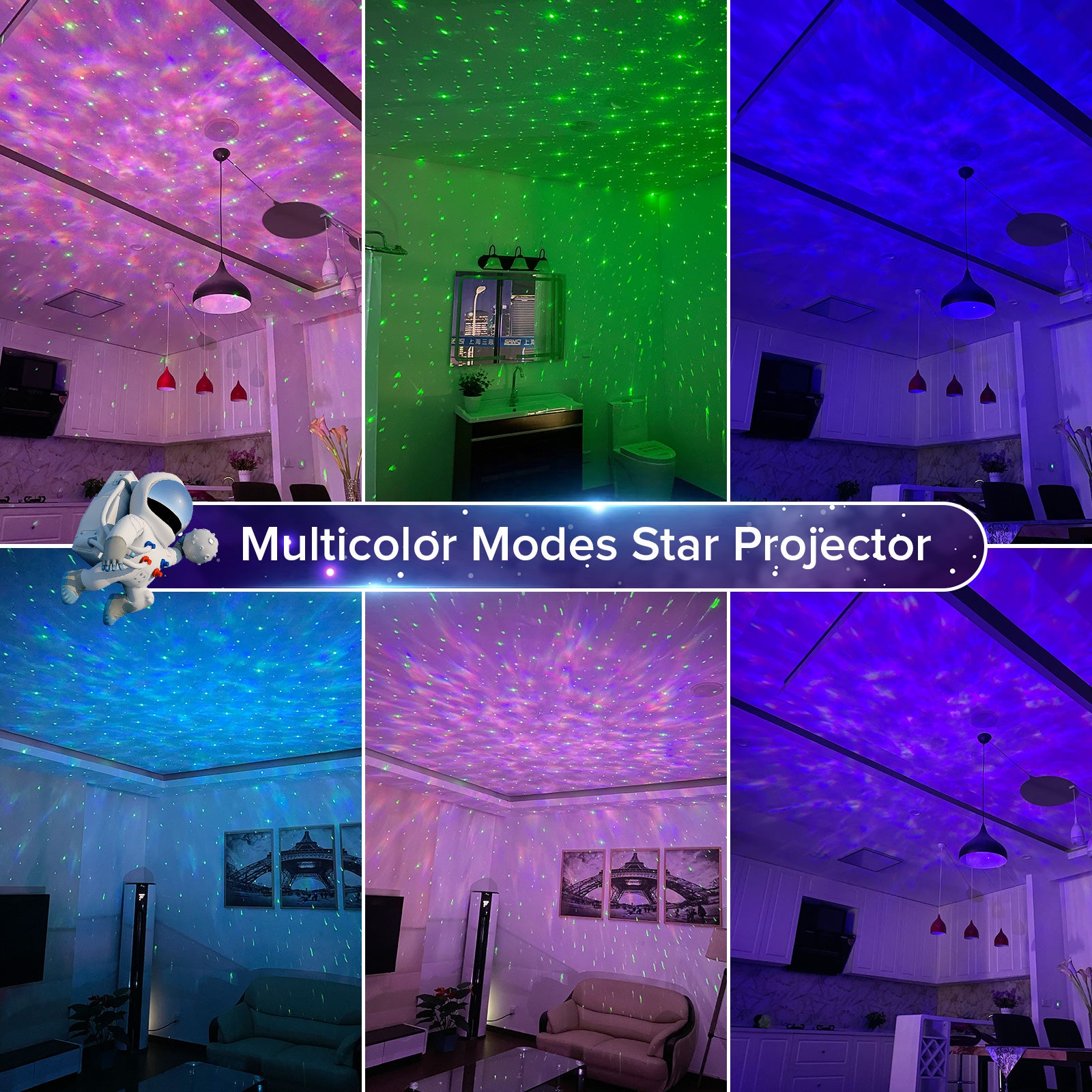 5W Star Projector (US ONLY) has multi color modes.
