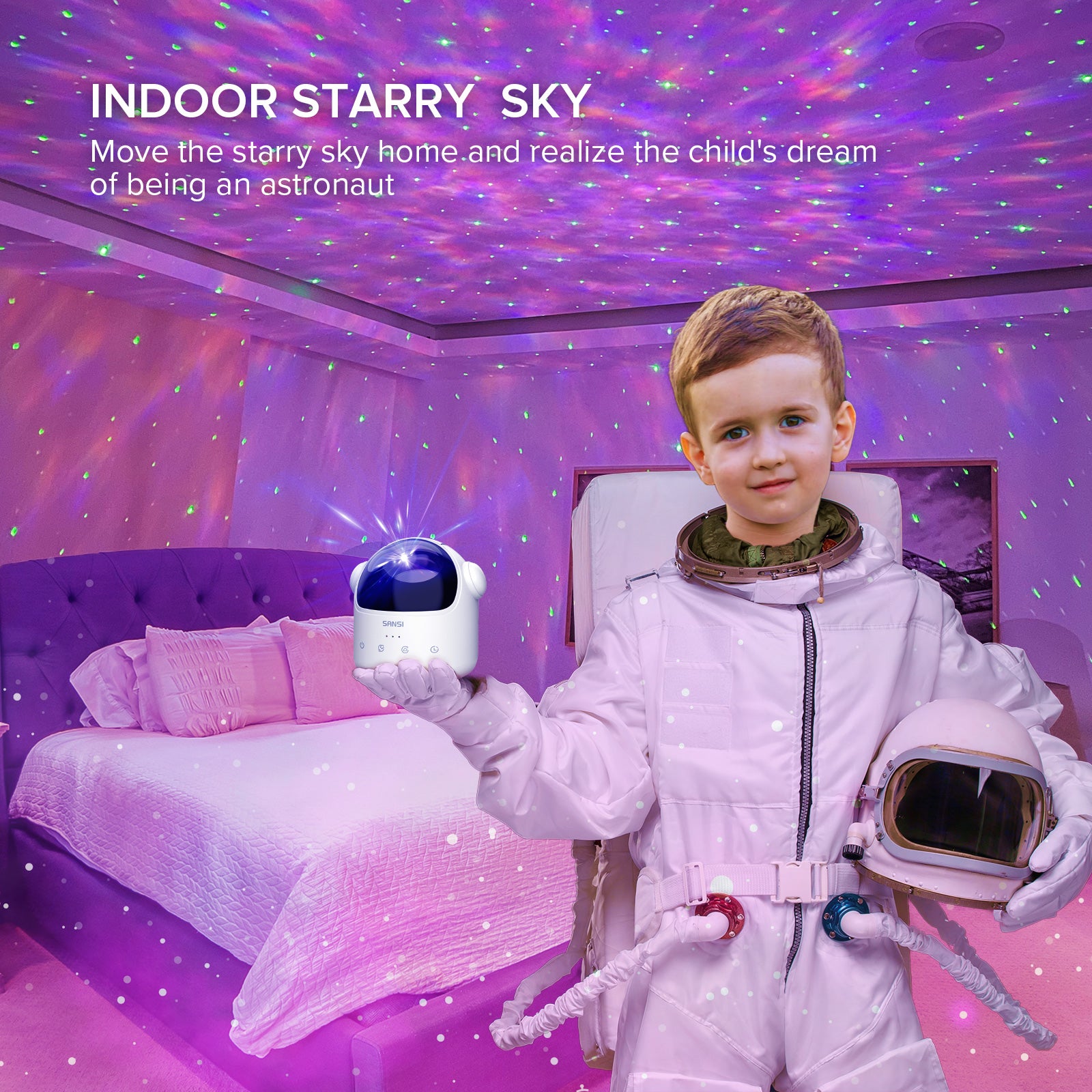 5W Star Projector (US ONLY)，move the starry sky home and realize the child's dream of being an astronaut.