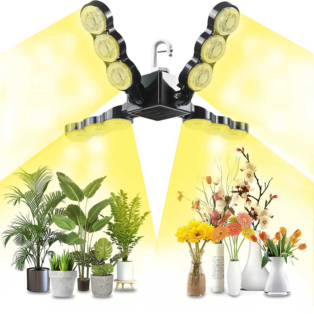 60W grow lamps for indoor plants with folding wings and hook
