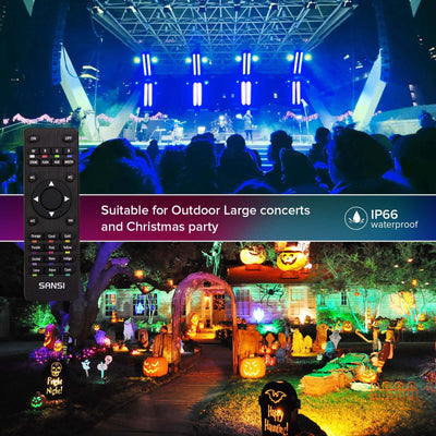 100W RGB LED Flood Light (US CA ONLY) is IP66 waterproof，which is suitable for outdoor large cencerts and Christmas parties.