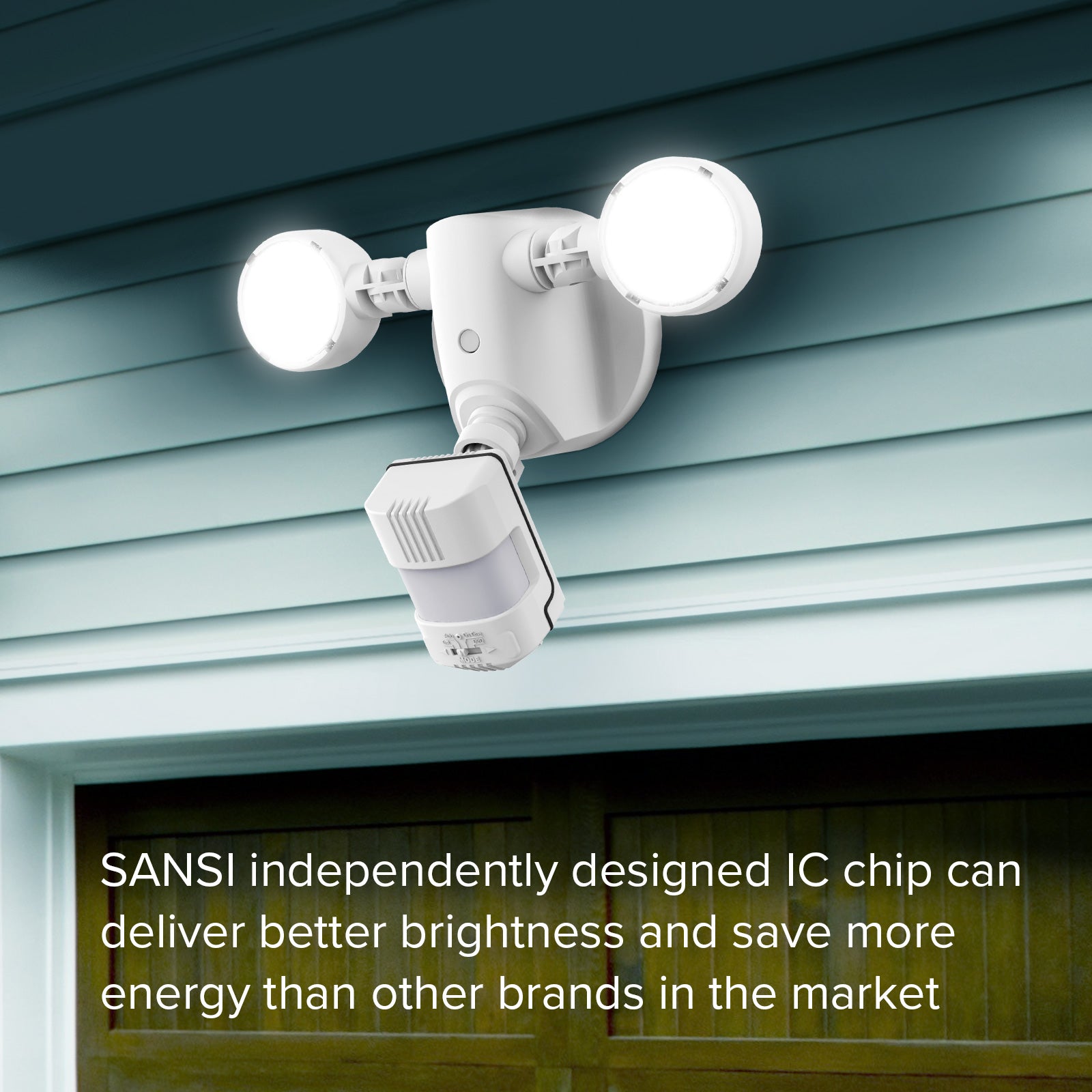 15W LED Security Light (Dusk to Dawn & Motion Sensor) adopt the drive power IC chip independently designed by SANSI, superior brightness and save more energy than other brands in the market