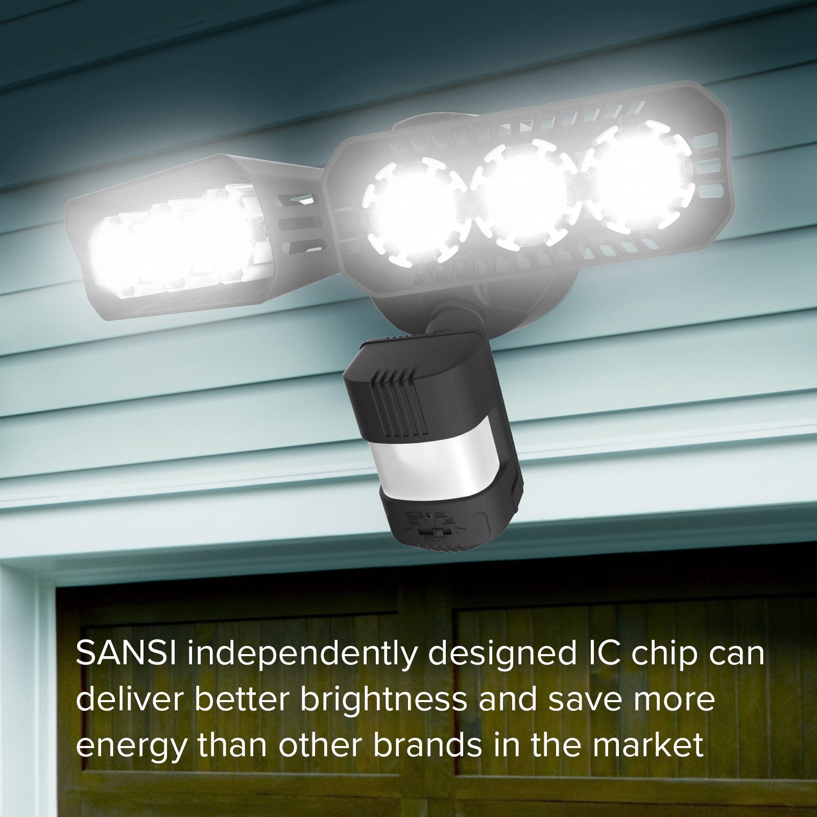 27W LED Security Light (Dusk to Dawn & Motion Sensor) with SANSI independently designed IC chip can deliver better brightness and save more energy than other brands in the market