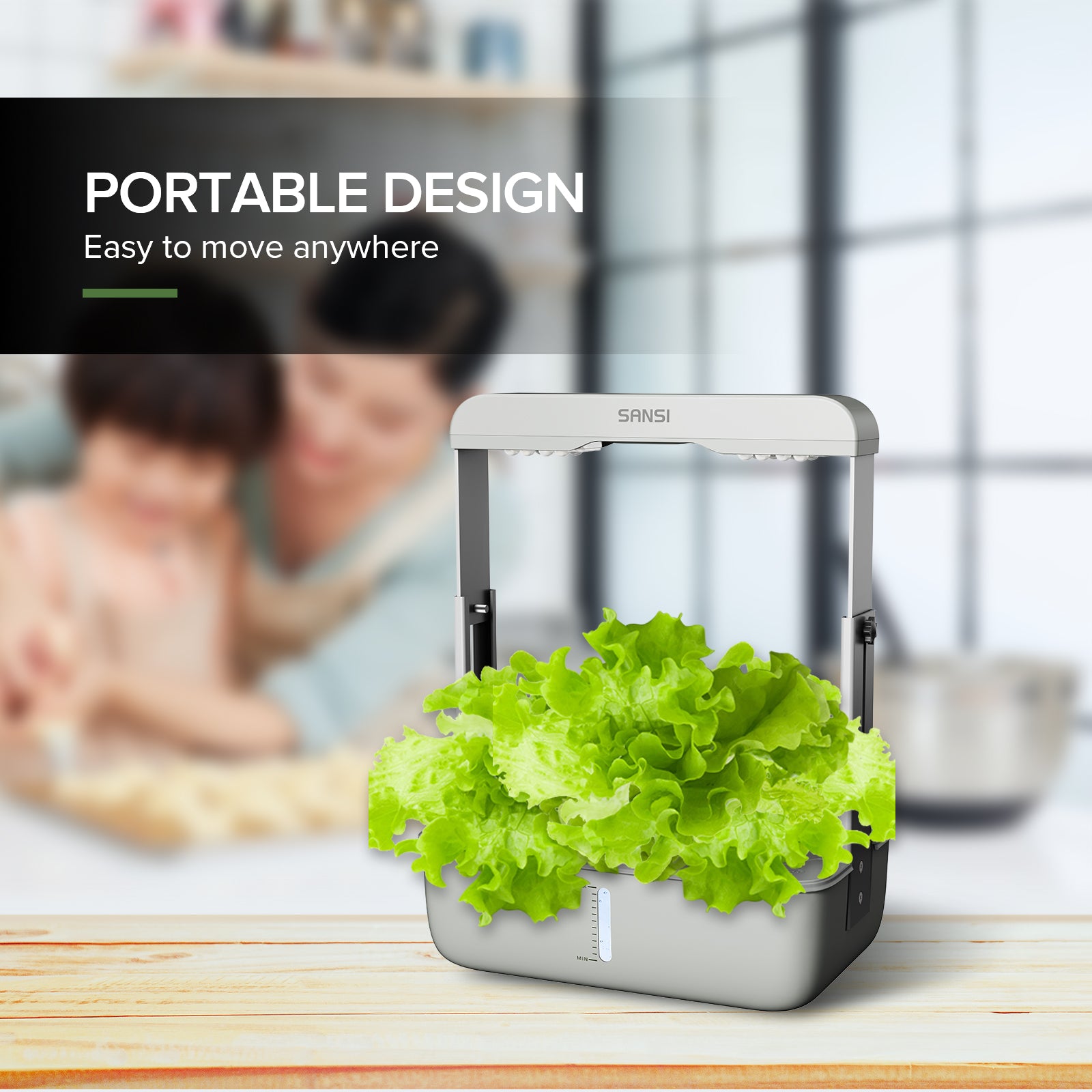 Hydroponics Growing System(US ONLY)，portable design，and easy to move anywhere.