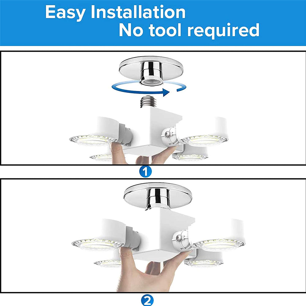 30W LED Garage Light is easy to install，no tool required.