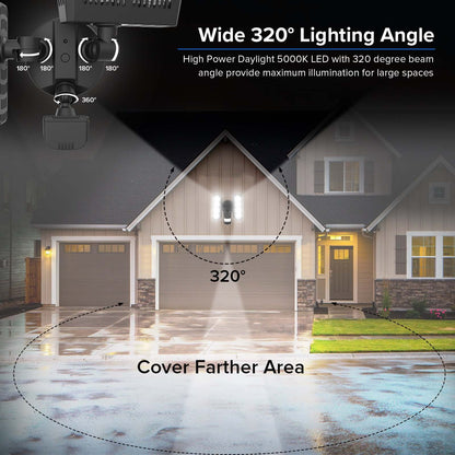 Rectangle 36W LED Security Light (Dusk to Dawn & Motion Sensor) with high power 5000K led with 320 degree beam angle provide maximum illumination for large spaces