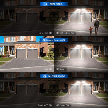 45W LED Security Light (Dusk to Dawn & Motion Sensor) with 3 modes, auto mode, dusk to dawn mode, on time mode