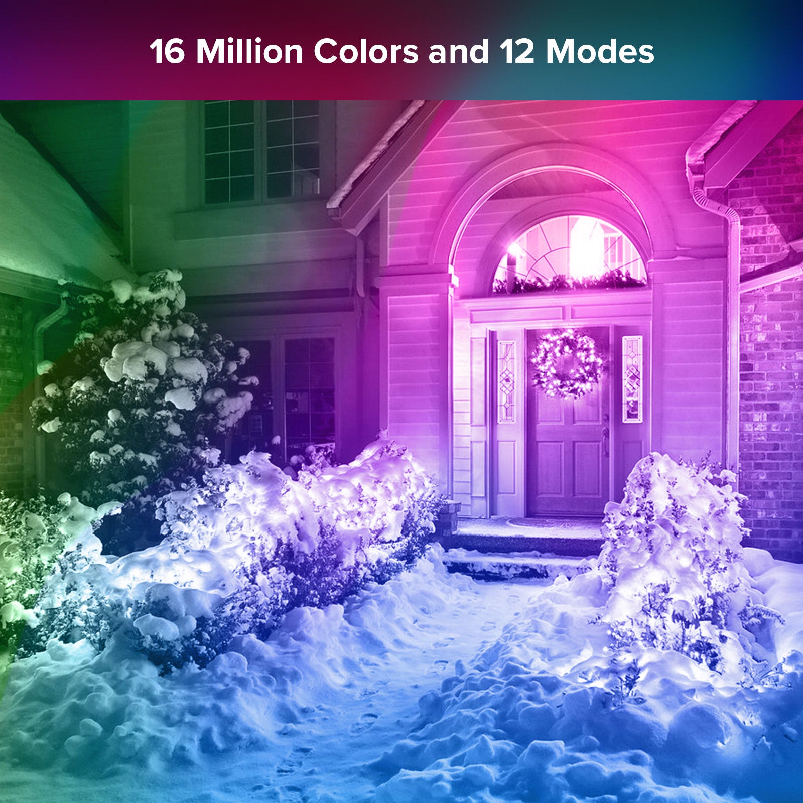50W Bluetooth Smart RGB LED Flood Light has 16 million colors and 12 modes.