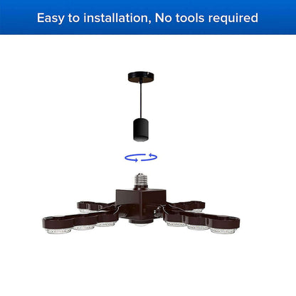 60W LED Infrared Sensor Garage Light (Folding Wings) (US ONLY) is easy to install，no tools required.