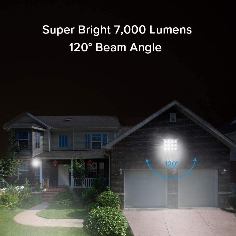 70W LED Flood Light，Super bright 7,000 Lumens，120° beam angle.