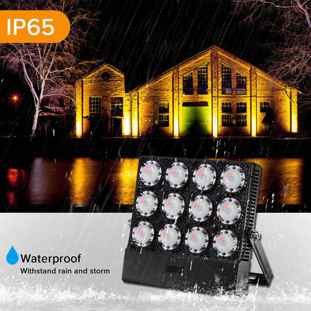 70W RGB LED Flood Light is IP65 waterproof，withstand rain and storm.