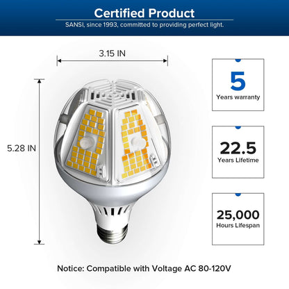 A21 35W LED Light Bulb‘s size dimension.